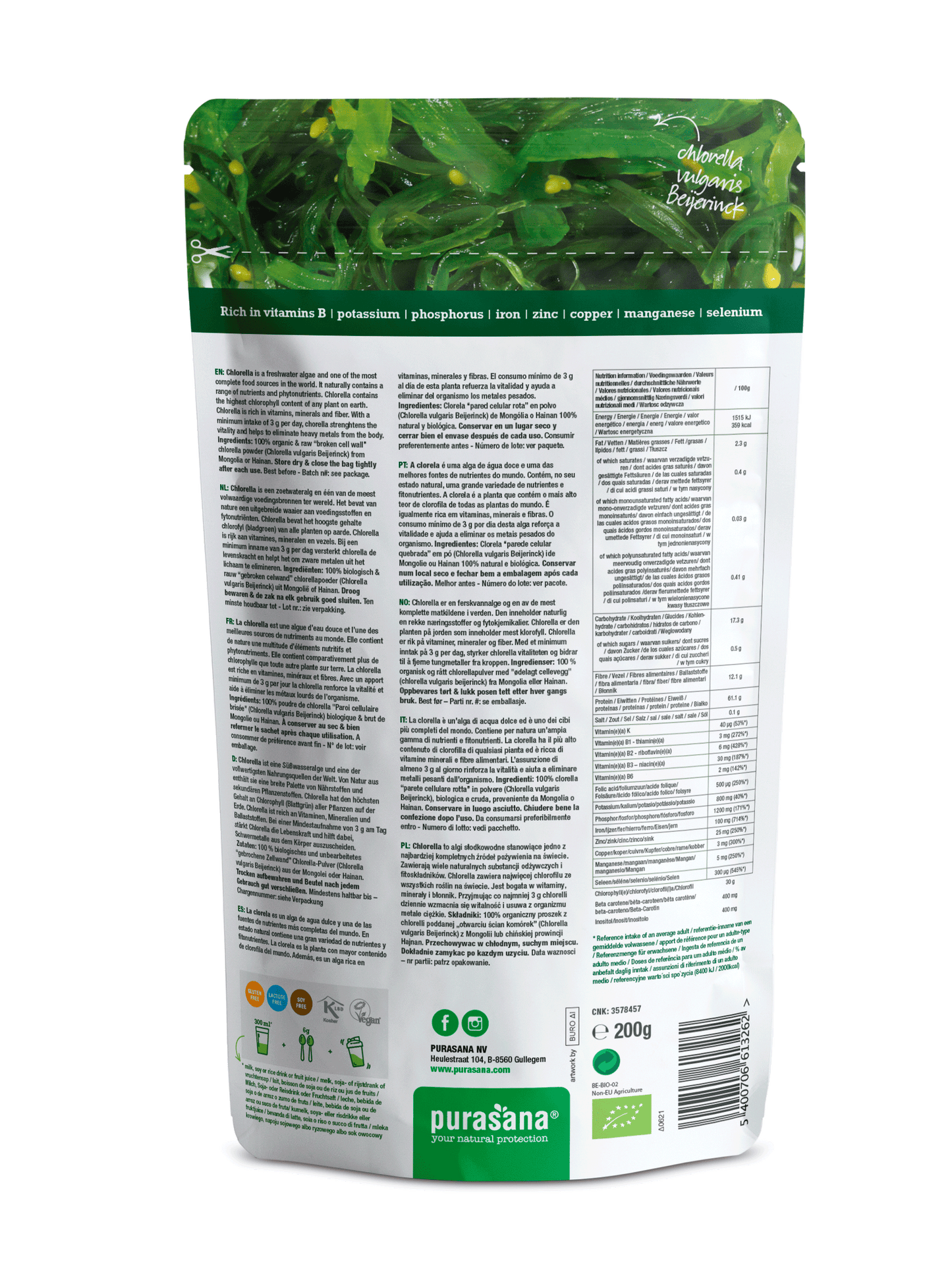 Chlorella Powder 200 g BIO