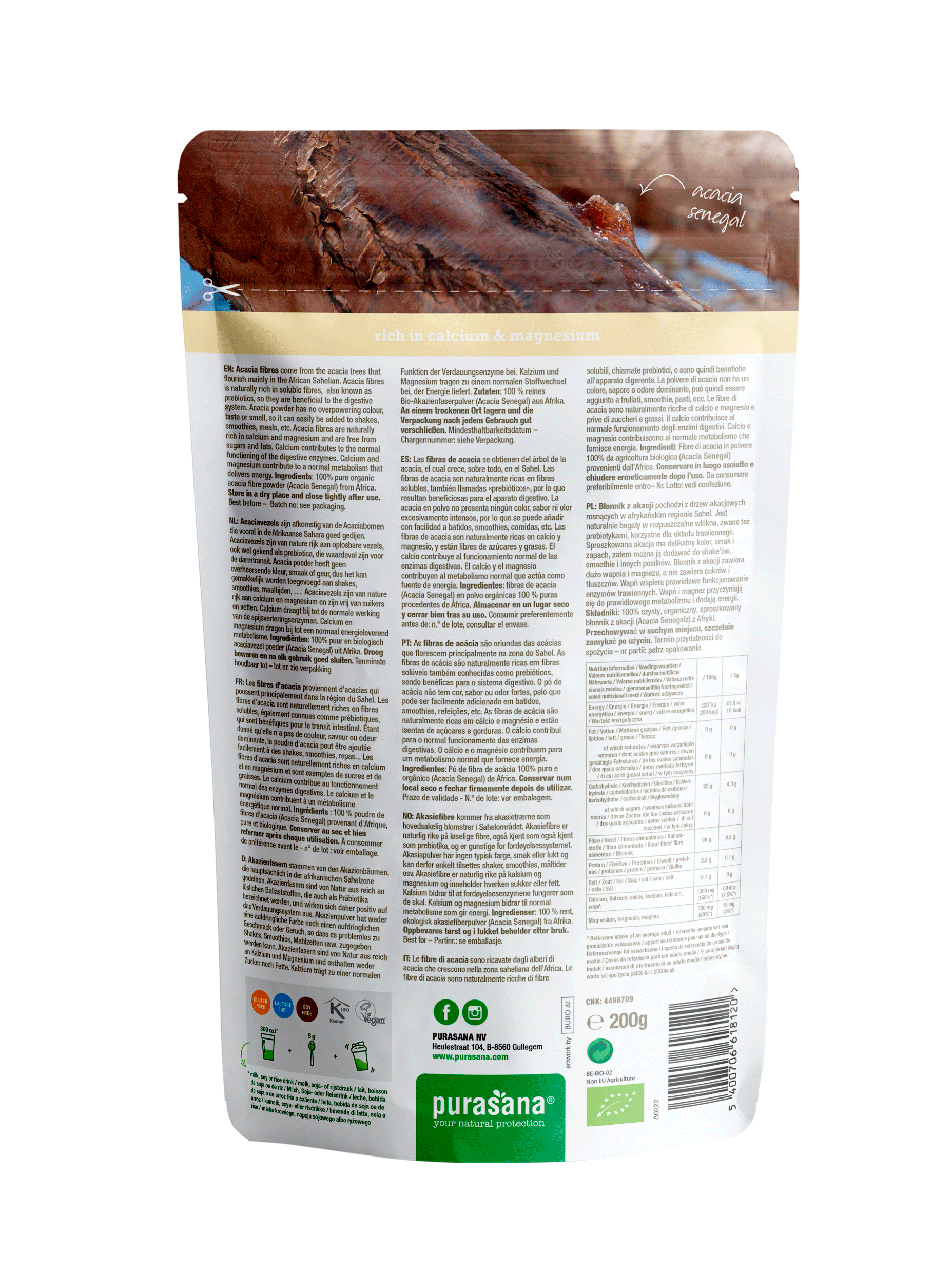 Acacia fiber raw powder200 g BIO