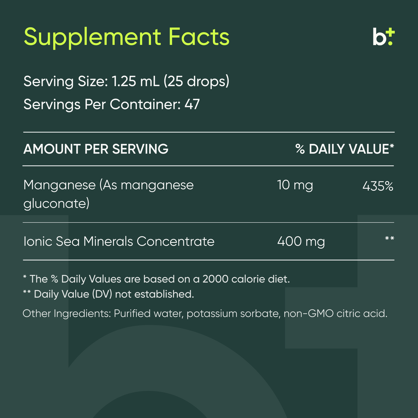Manganese Liquid Mineral