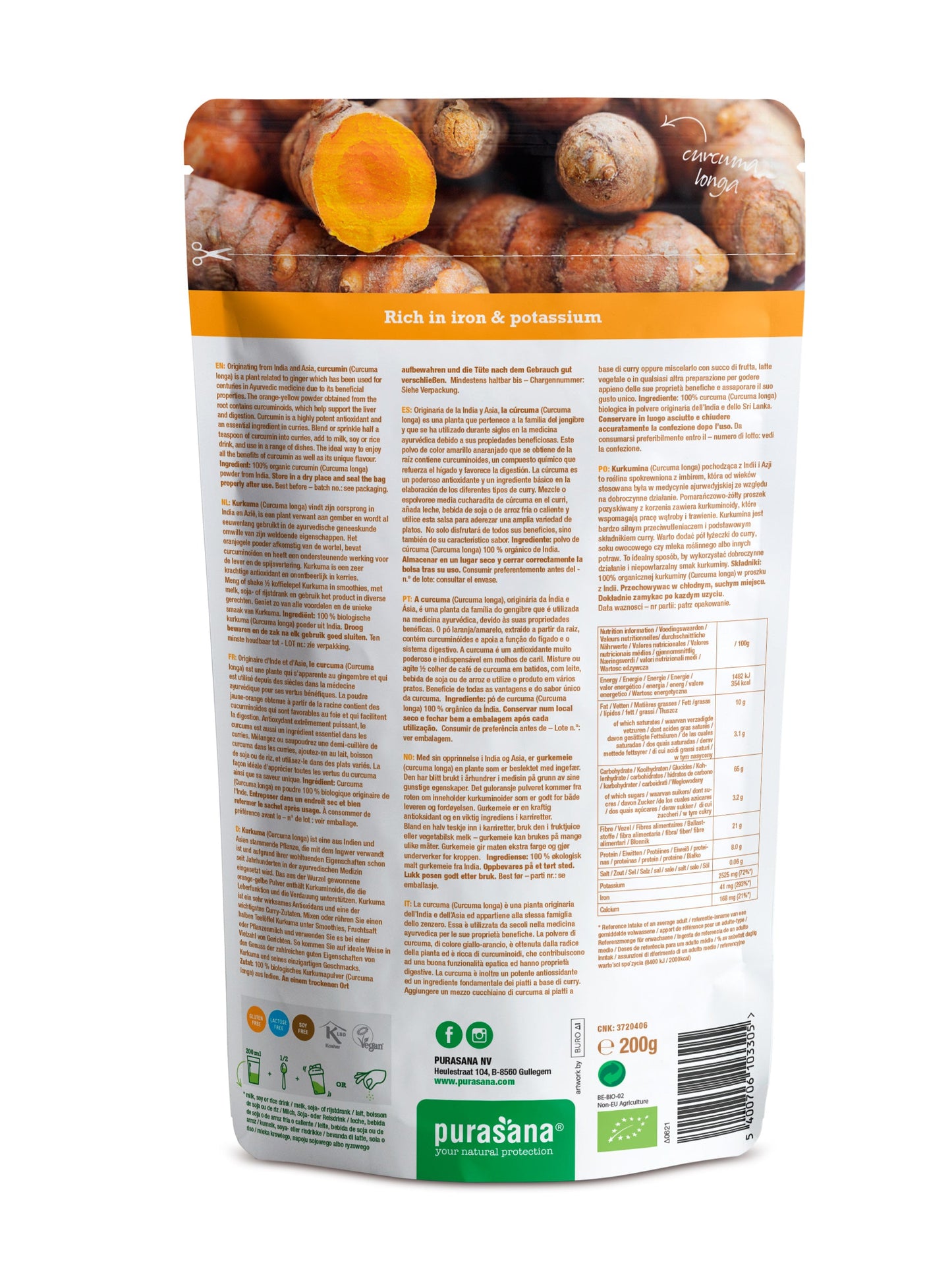 Curcuma raw powder 200 g BIO - B. Health
