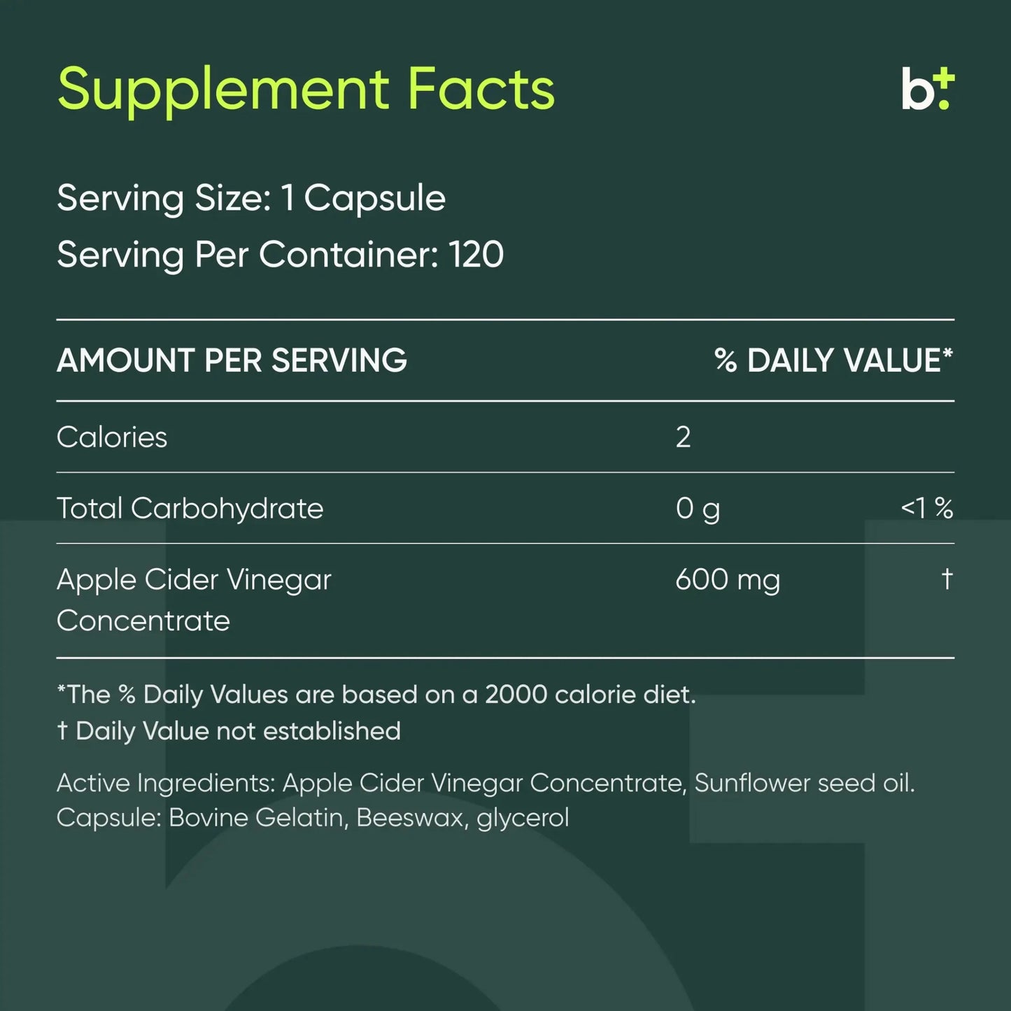 Apple Cider Vinegar Capsules - Tonik - B. Health Shop