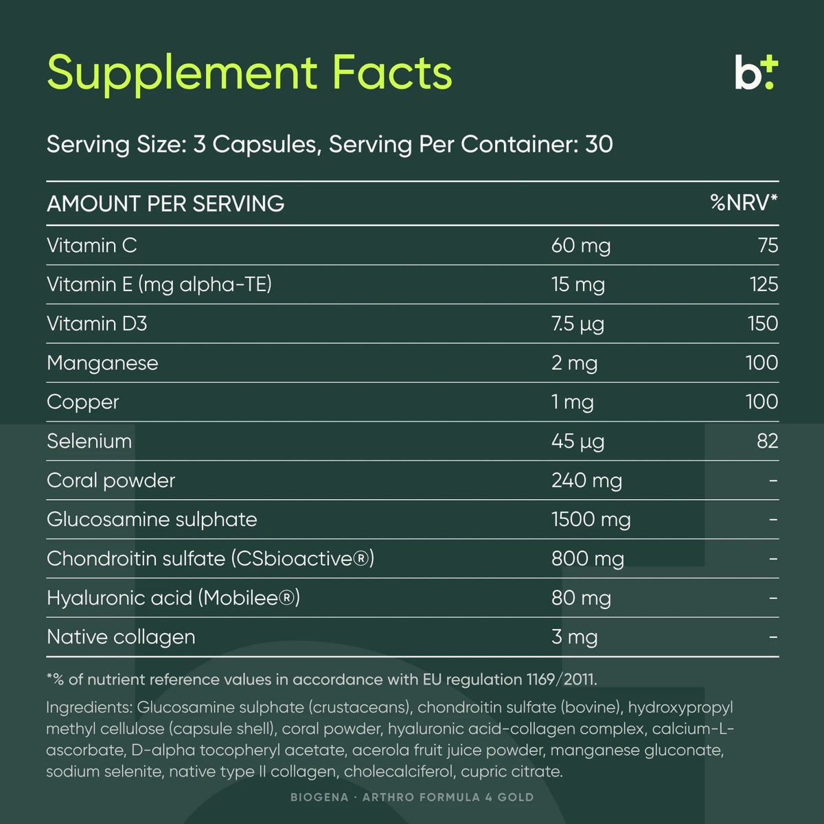 Arthro Formula 4 GOLD - BIOGENA - B. Health Shop