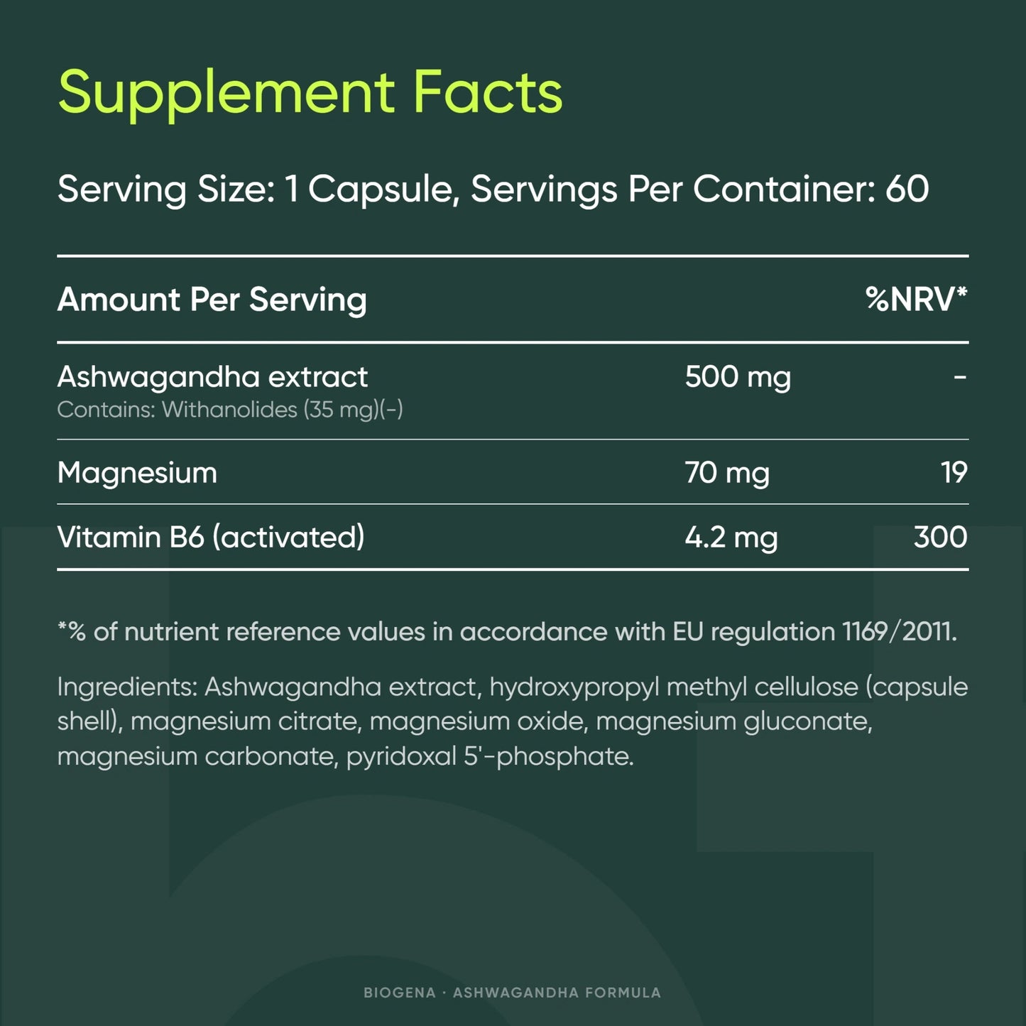 Ashwagandha Formula - BIOGENA - B. Health Shop