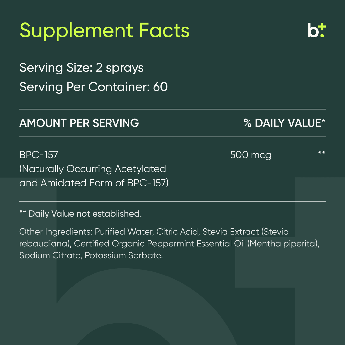 BPC - 157 PURE™ D - Ribose Free Oral Spray - Integrative Peptides - B. Health Shop