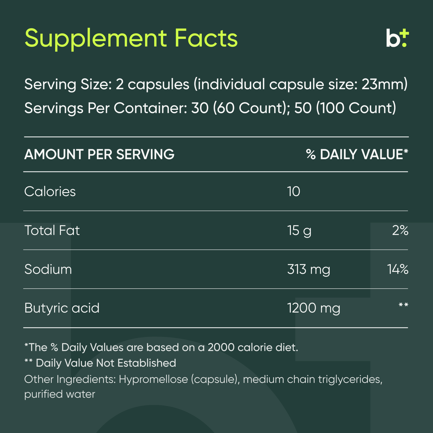 Butyrate (Sodium) - BodyBio - B. Health Shop