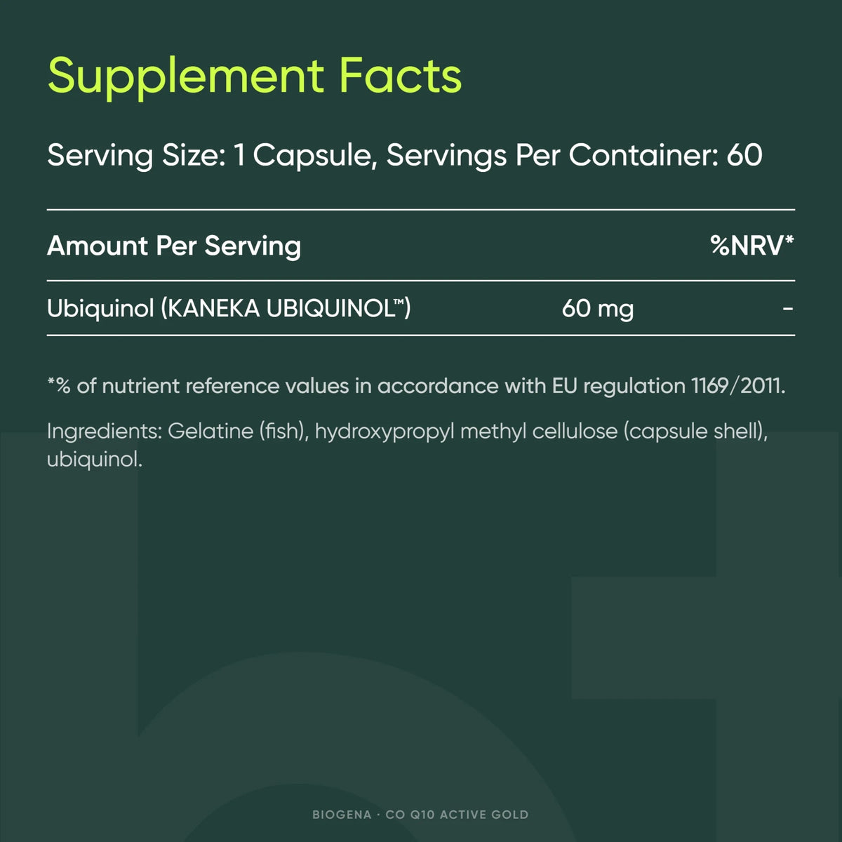 Co Q10 Active Gold - BIOGENA - B. Health Shop