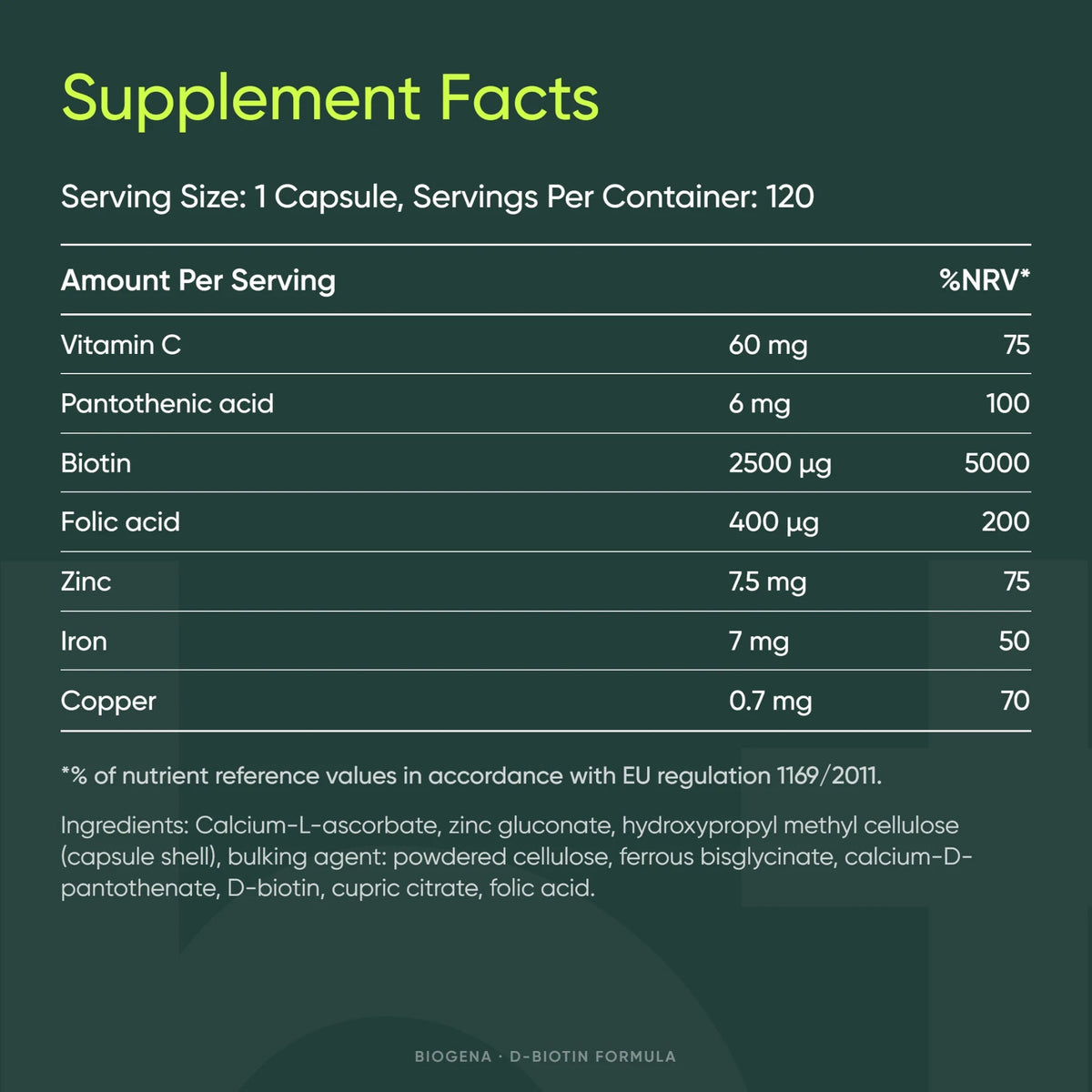 D-Biotin Formula - BIOGENA - B. Health Shop