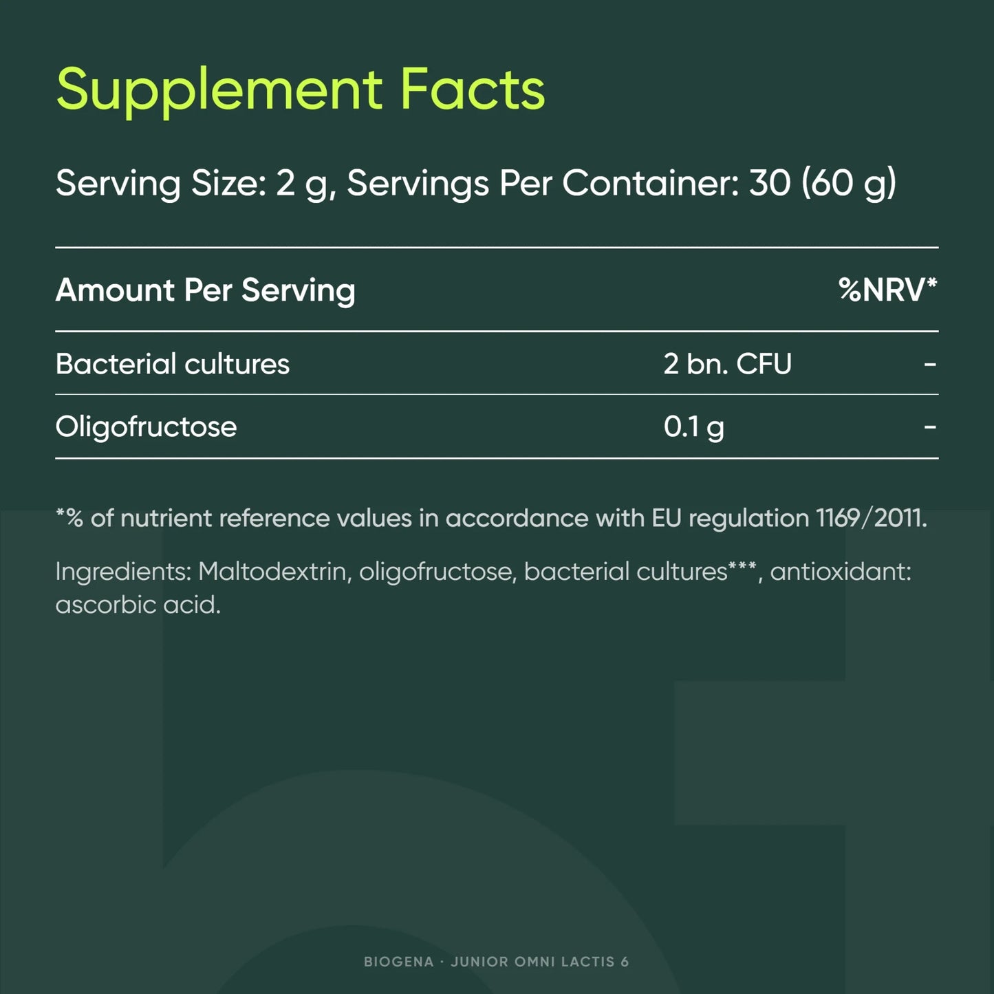 Junior Omni Lactis 6 - BIOGENA - B. Health Shop