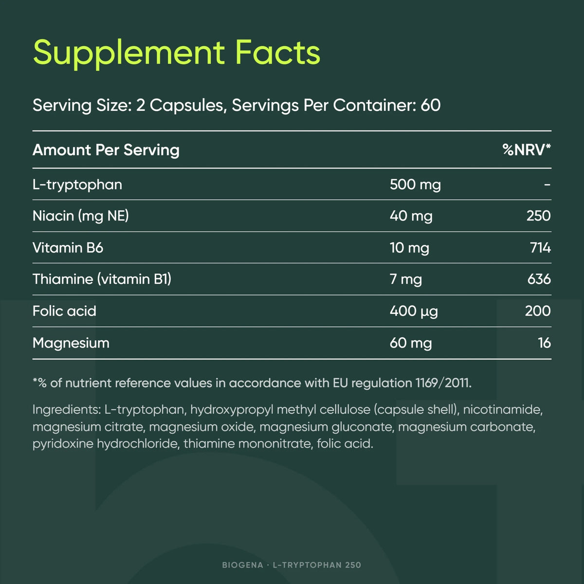 L-Tryptophan - BIOGENA - B. Health Shop
