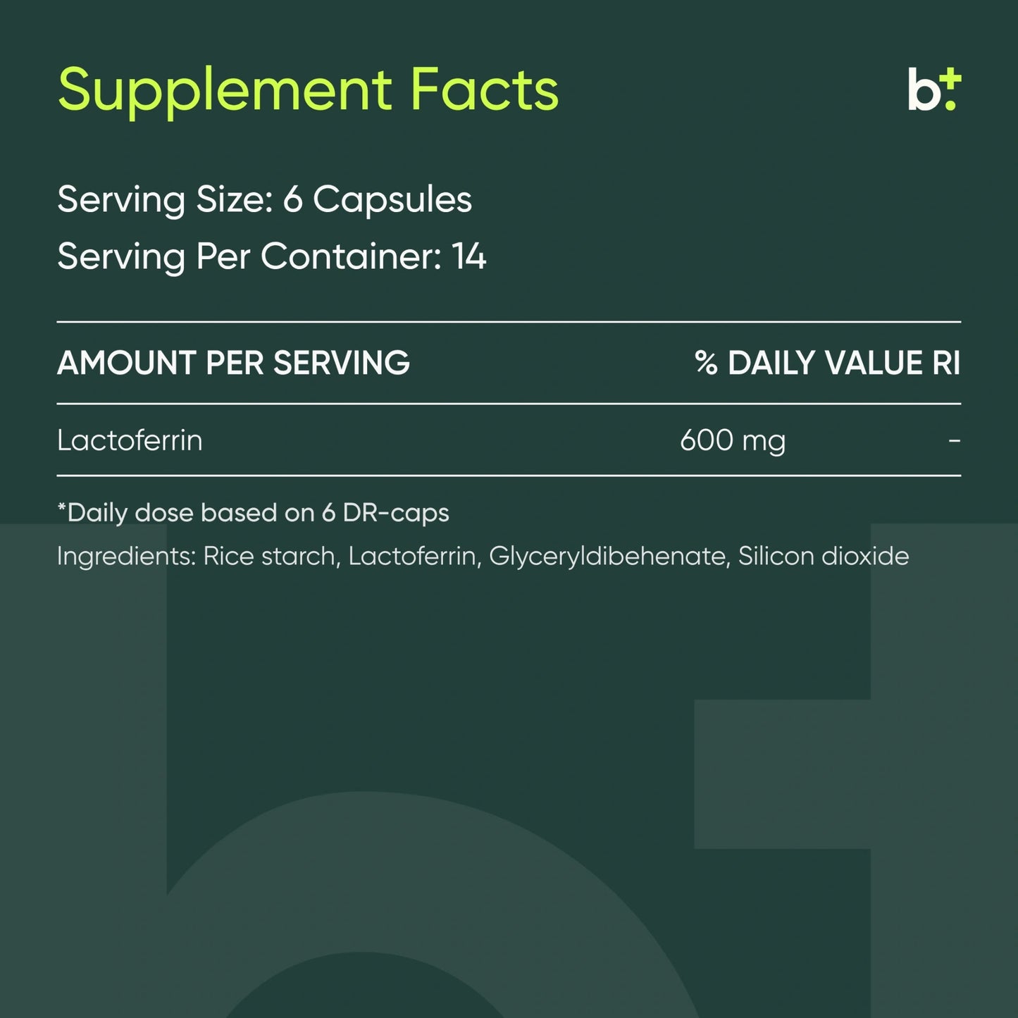 Lactoferrin - Researched Nutritionals - B. Health Shop