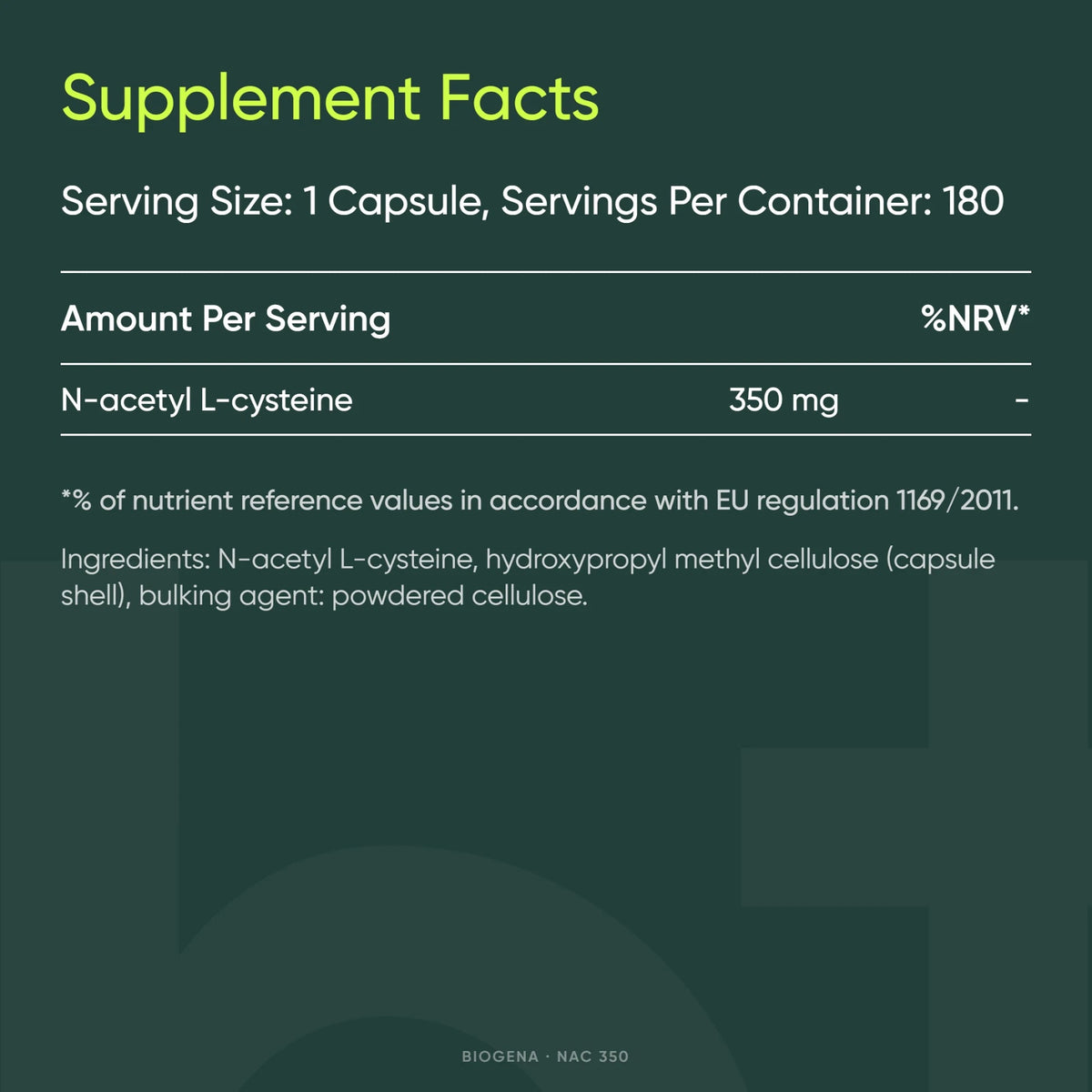 NAC 350 - BIOGENA - B. Health Shop