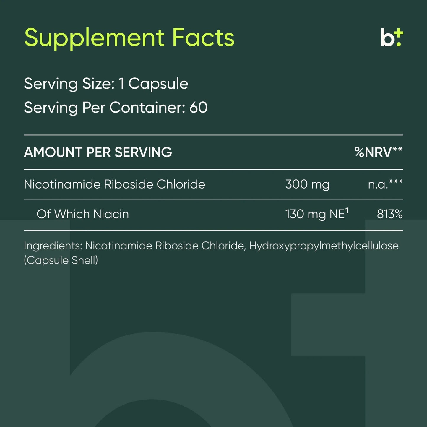 Nicotinamide Riboside capsules 300g - Moleqlar - B. Health Shop