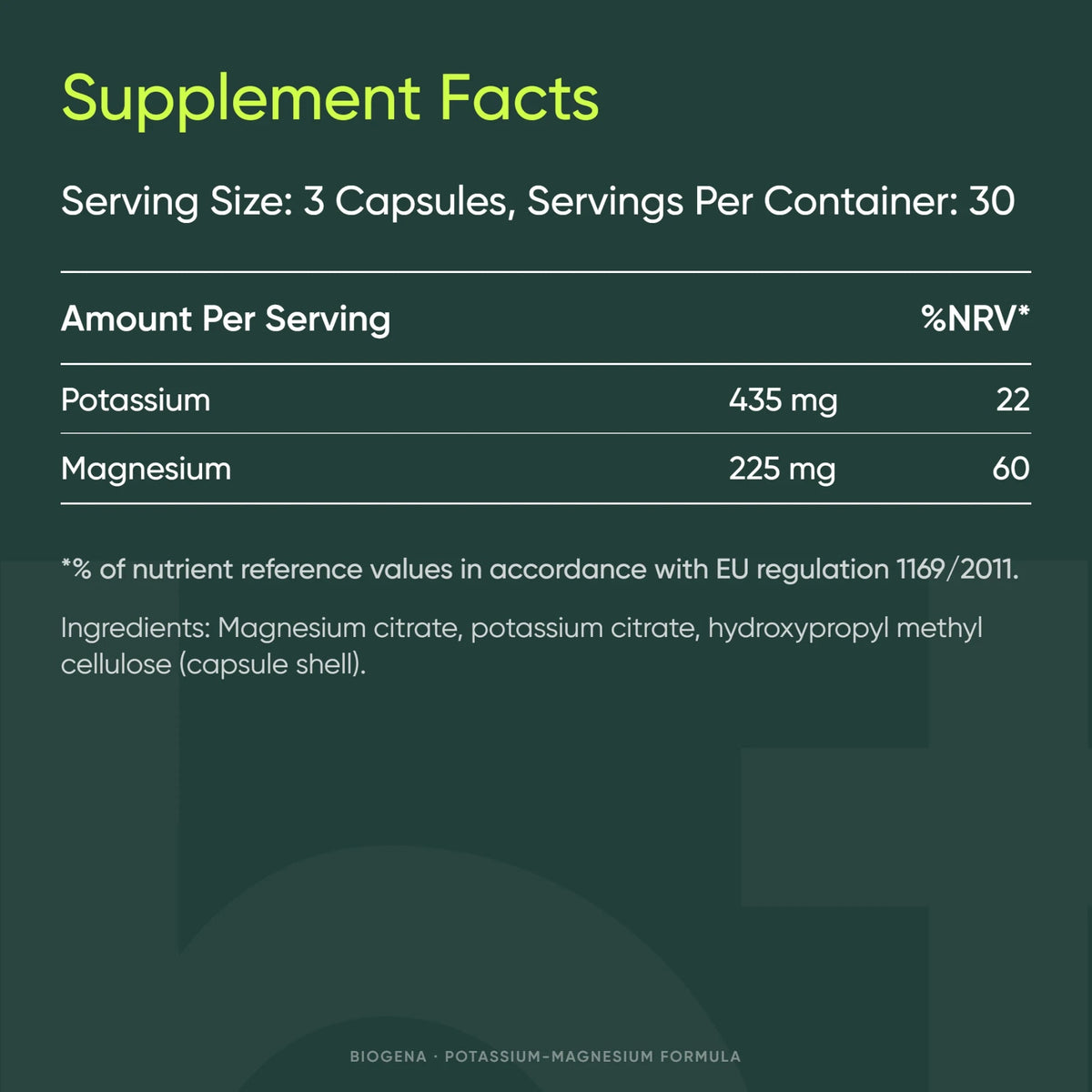 Potassium-Magnesium Formula - BIOGENA - B. Health Shop