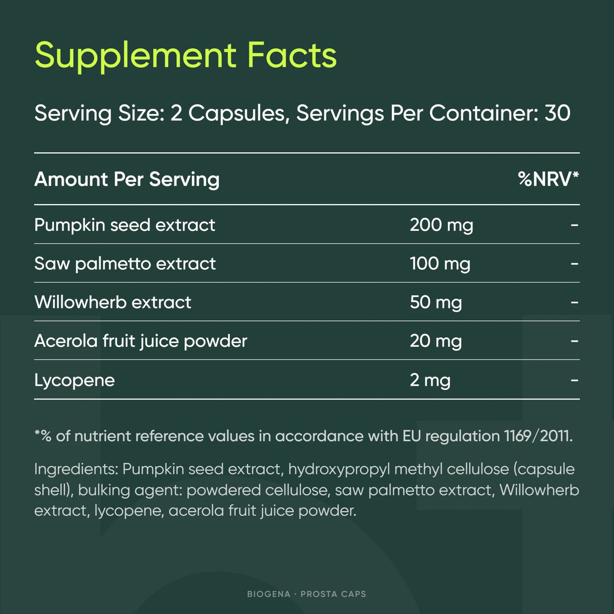 Prosta Caps - BIOGENA - B. Health Shop