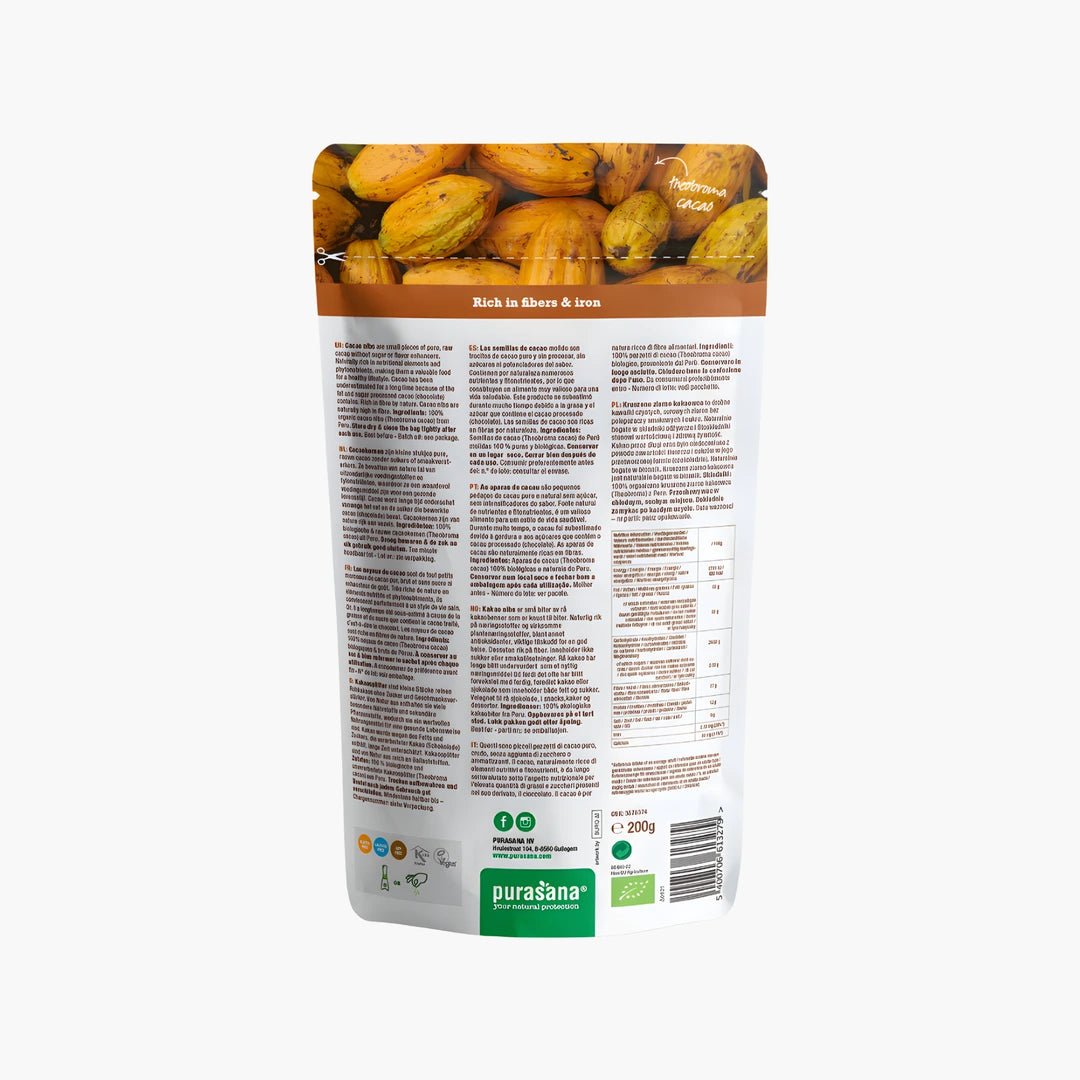 Raw Cacao Nibs - purasana - B. Health Shop