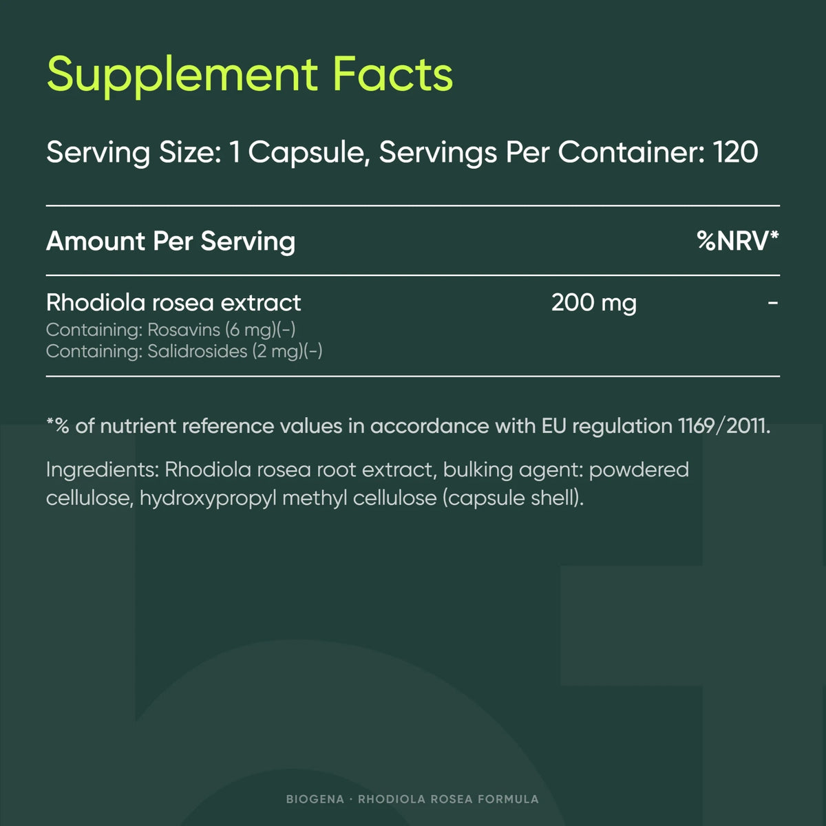 Rhodiola Rosea - BIOGENA - B. Health Shop