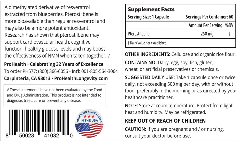 Prohealth - Pterostilbene Pro 250