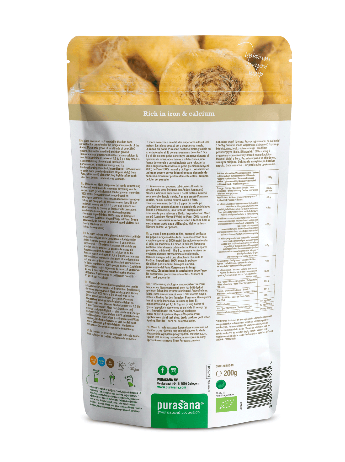 Purasana Maca powder 200 g BIO