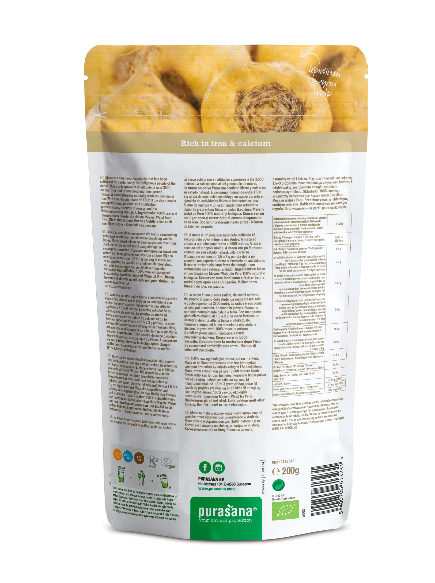 Purasana Maca powder 200 g BIO