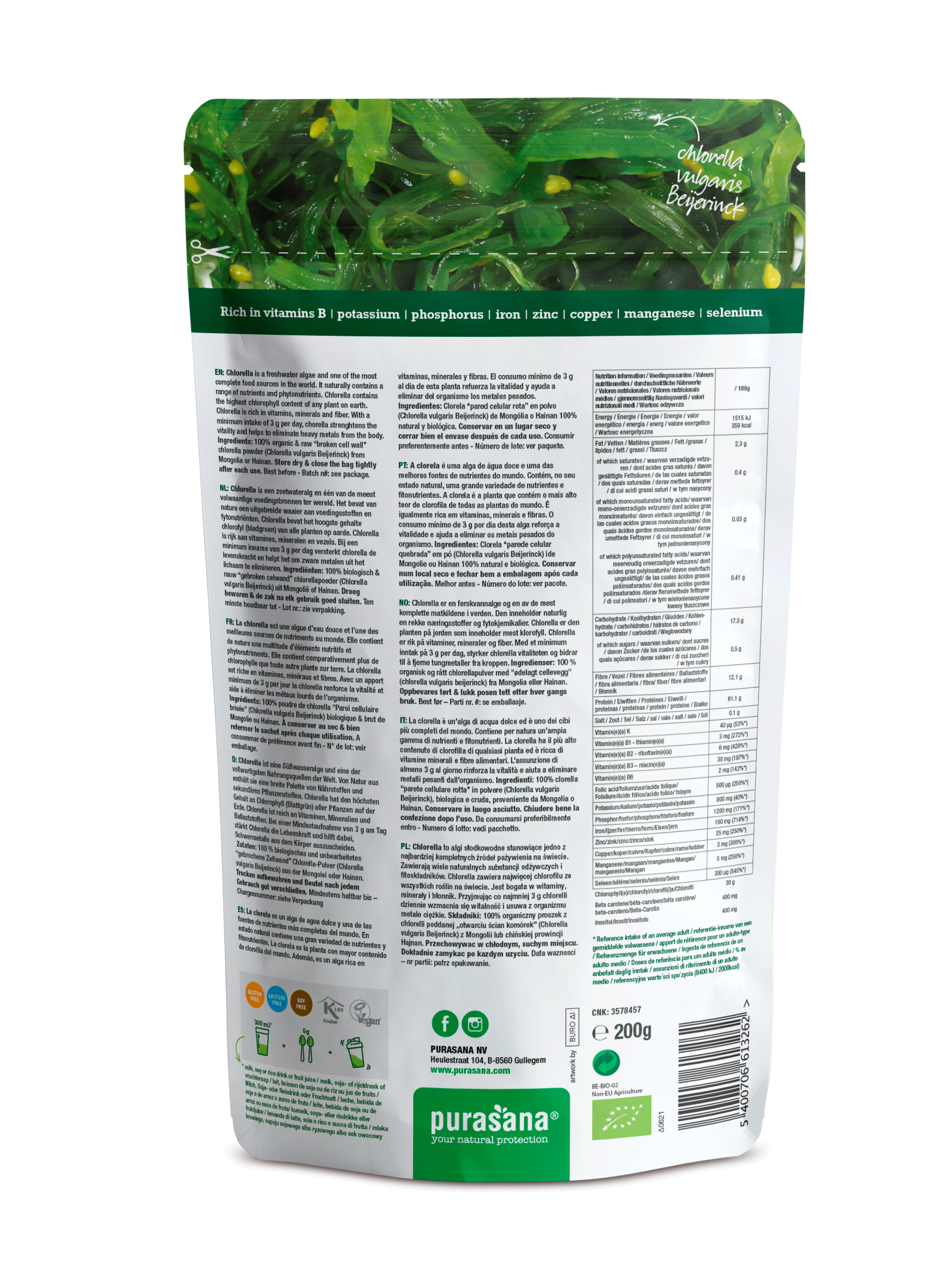 Chlorella Powder 200 g BIO