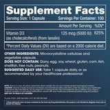 Vitamin D3 5,000 IU (100 Capsules)