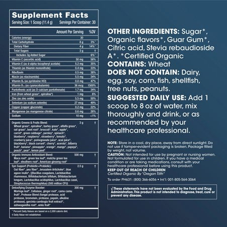 Longevity Greens™ Powder - Apple Banana Flavor - 342 grams