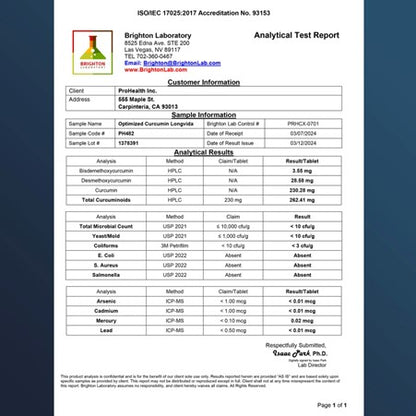 Optimized Curcumin Longvida® Tablets