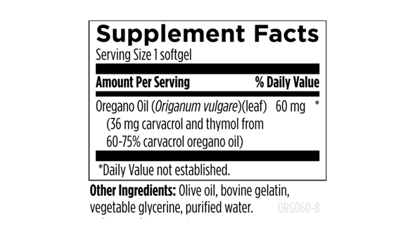 Oil of Oregano 60 softgels - B. Health