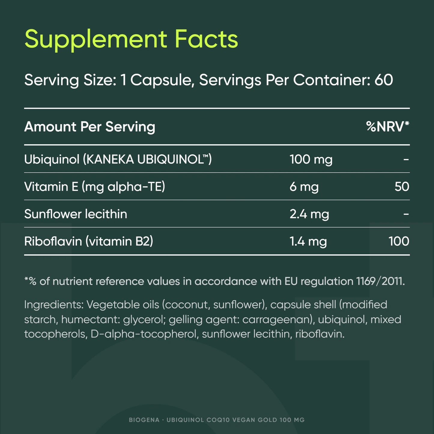Ubiquinol CoQ10 vegan