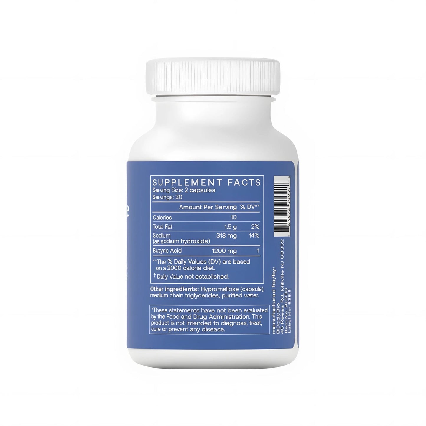 Butyrate (Sodium) - BodyBio - B. Health Shop