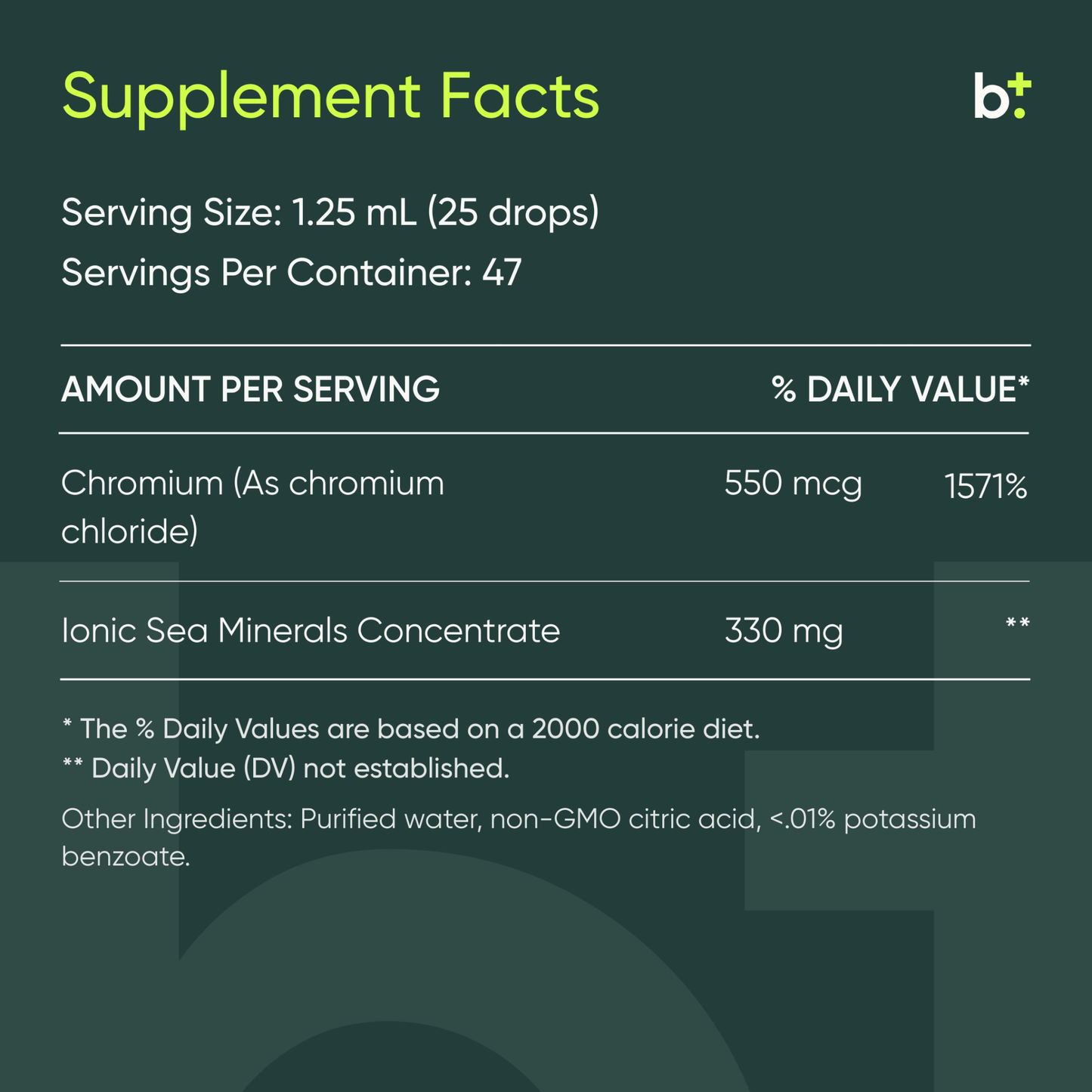 Chromium Liquid Mineral - BodyBio - B. Health Shop