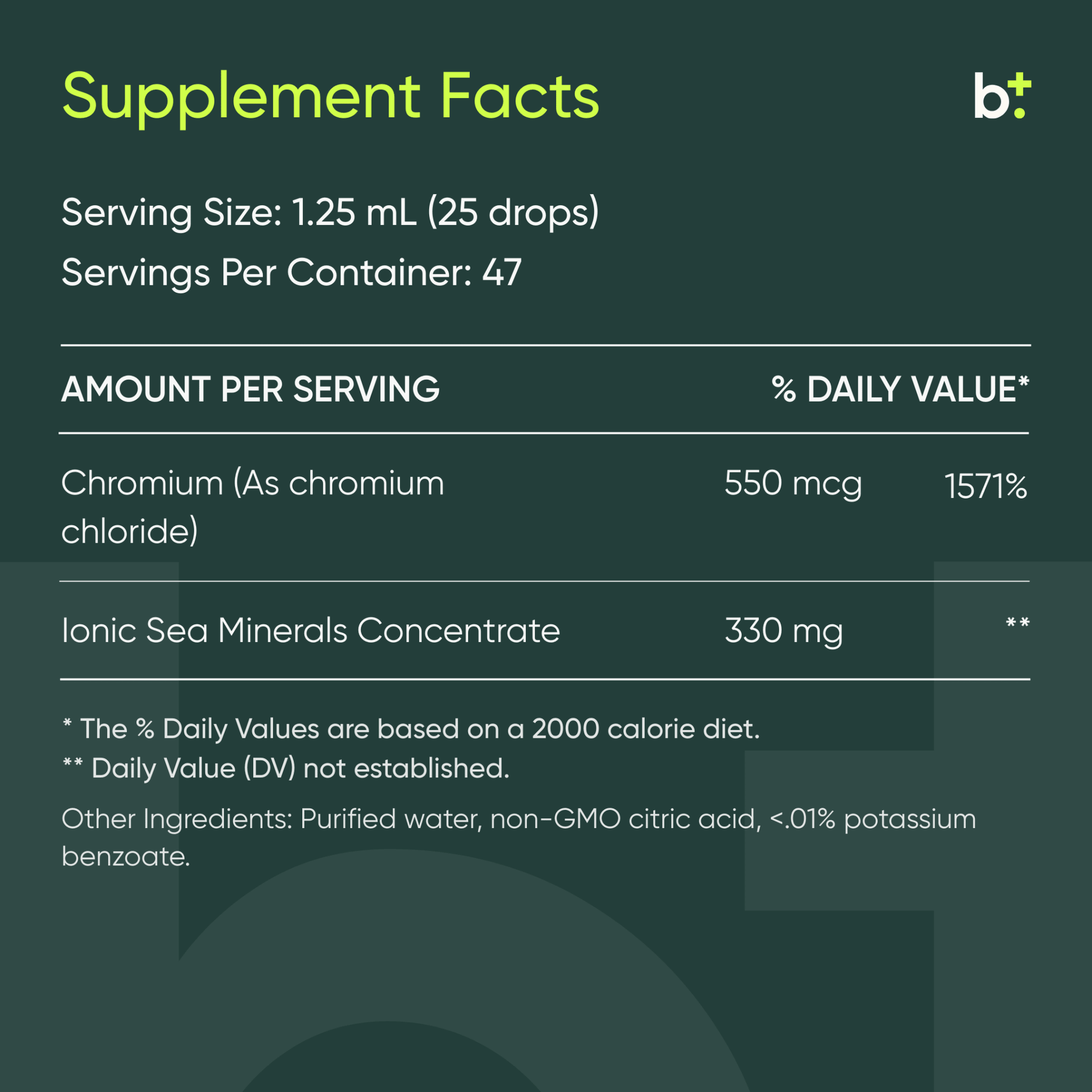 Chromium Liquid Mineral - BodyBio - B. Health Shop