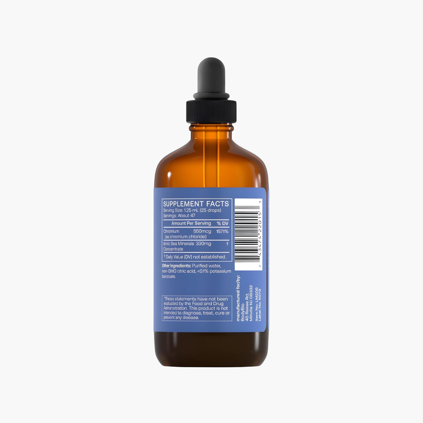 Chromium Liquid Mineral - BodyBio - B. Health Shop