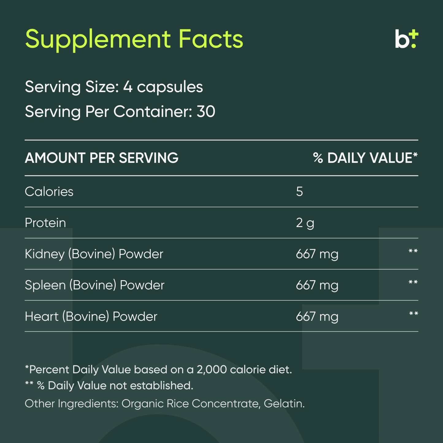 Grass - Fed Beef Organs - Equip - B. Health Shop