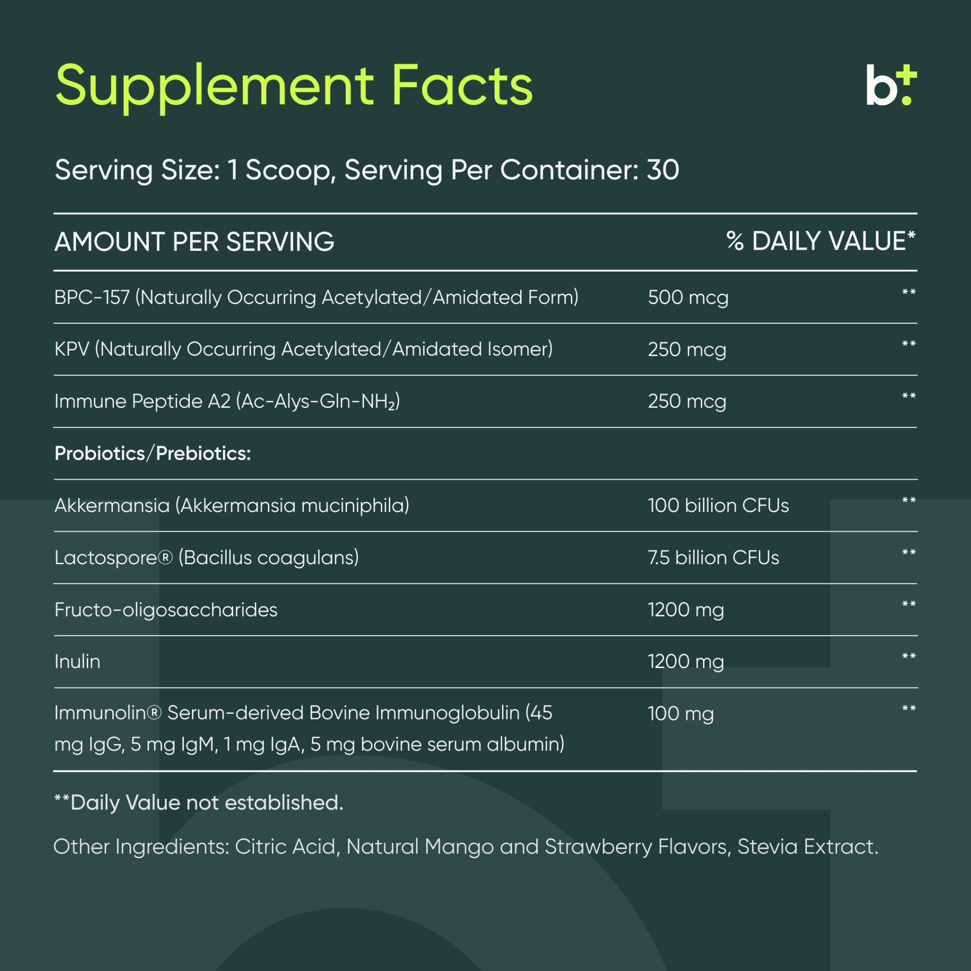 Gut Feeling™ Mango Strawberry - Integrative Peptides - B. Health Shop