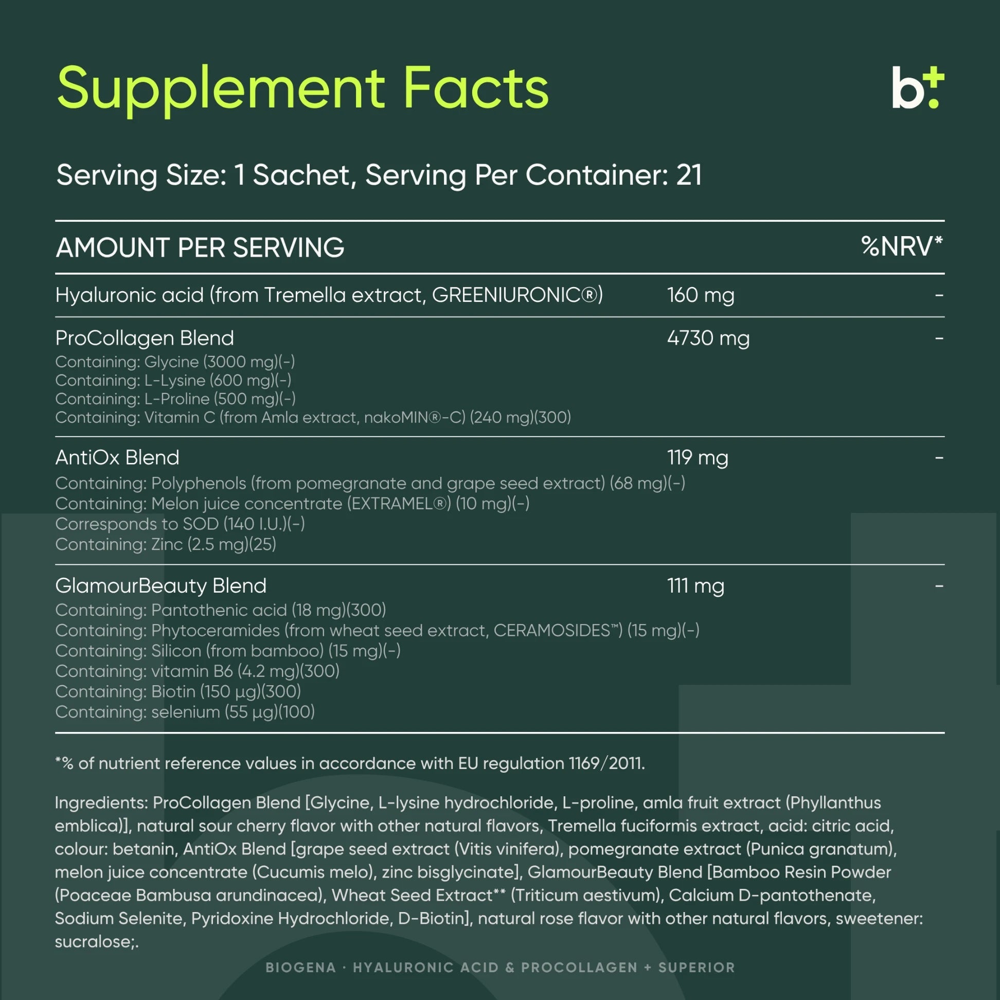 Hyaluronic acid & ProCollagen+ Superior - BIOGENA - B. Health Shop