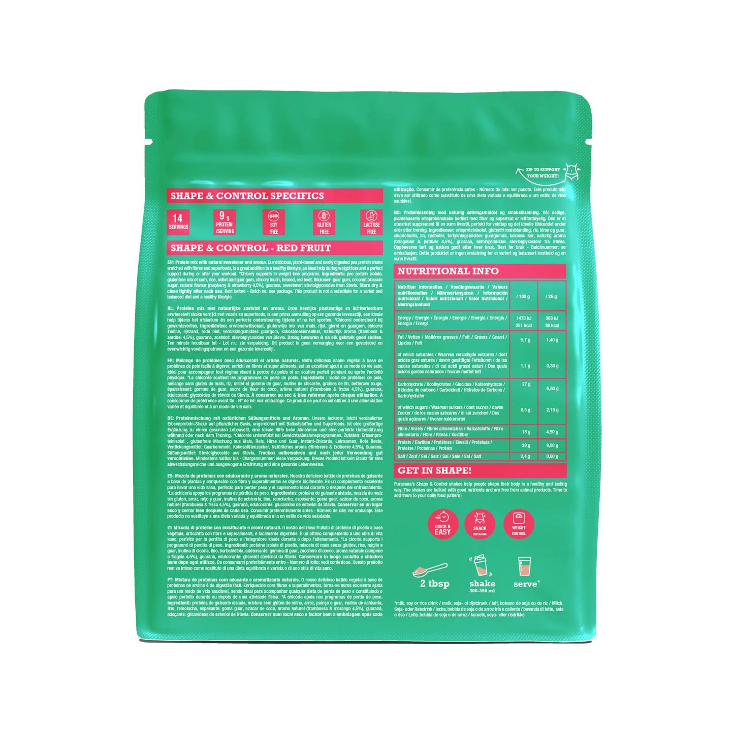 Shape & Control Plant Protein Red Fruit