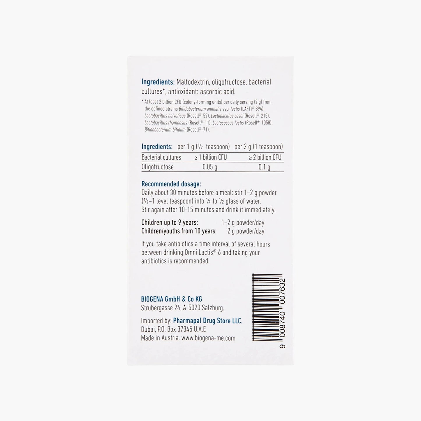Junior Omni Lactis 6 - BIOGENA - B. Health Shop