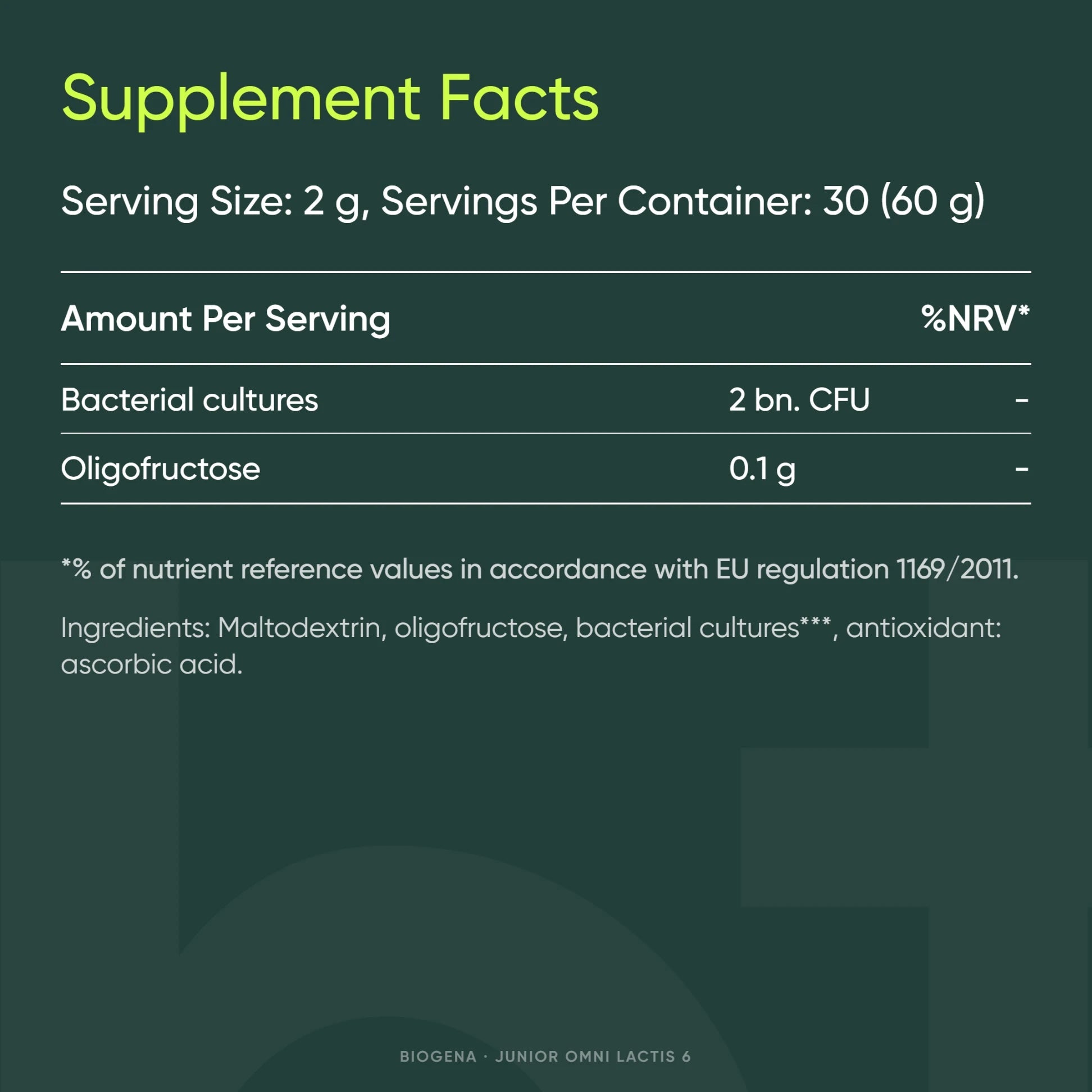 Junior Omni Lactis 6 - BIOGENA - B. Health Shop
