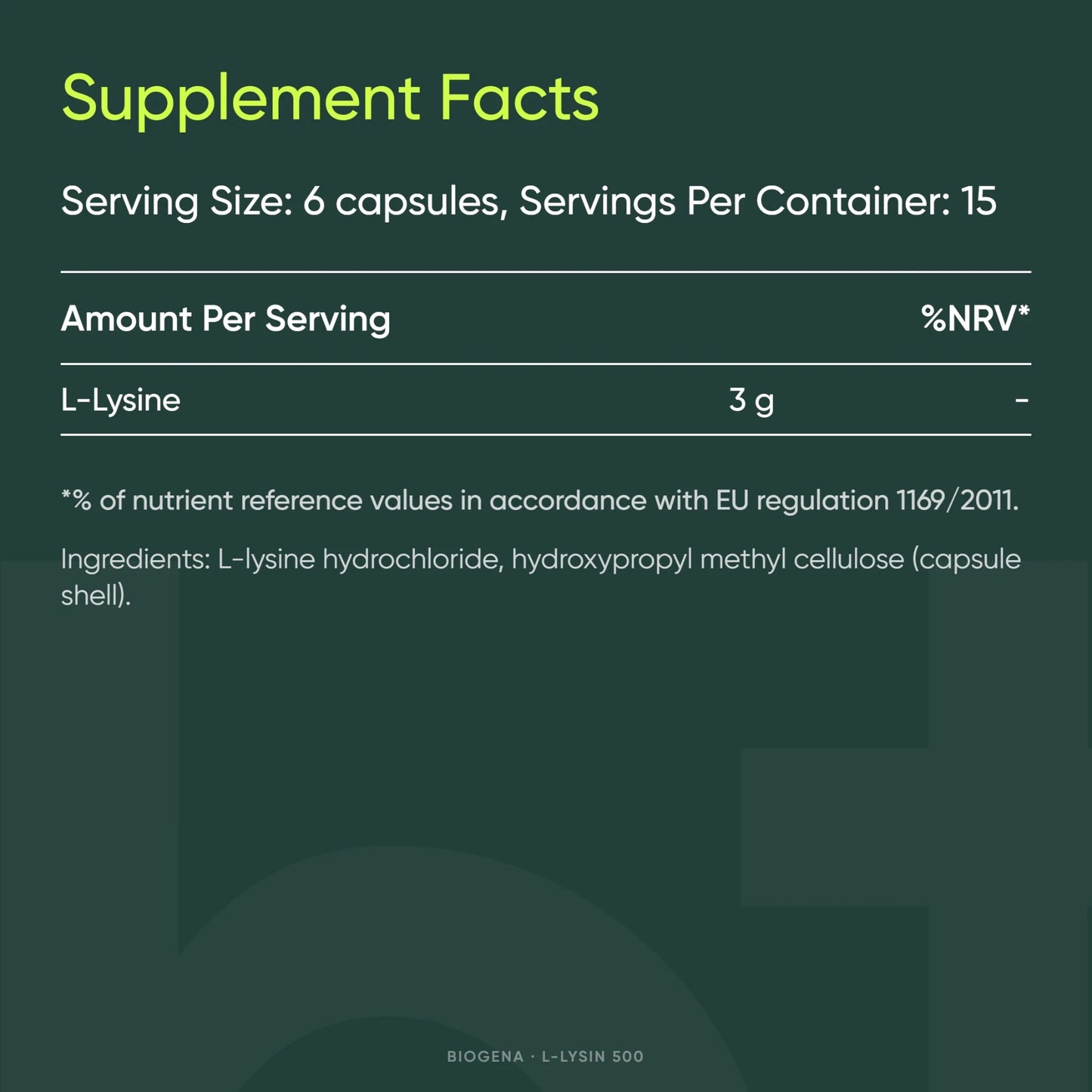 L-Lysine - BIOGENA - B. Health Shop