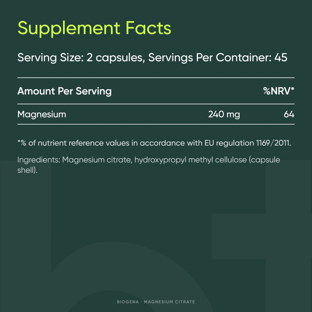 Magnesium Citrate - BIOGENA - B. Health Shop