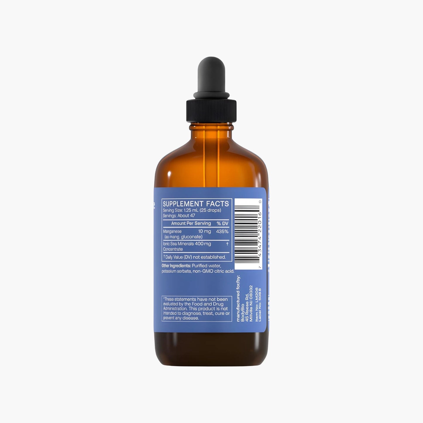Manganese Liquid Mineral - BodyBio - B. Health Shop