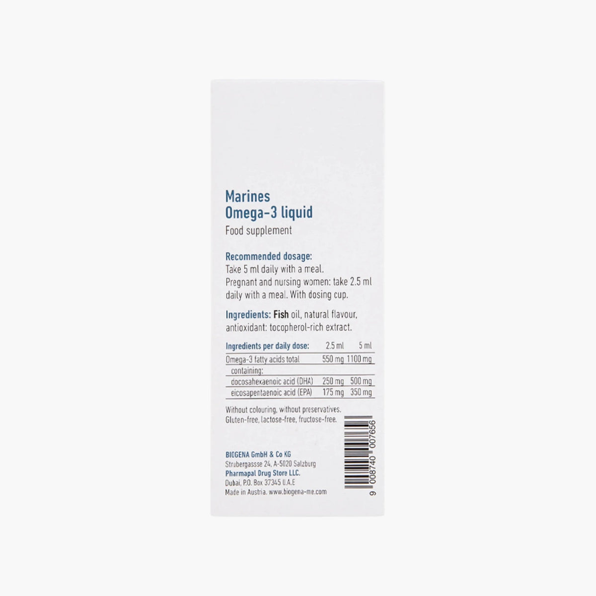 Marines Omega-3 liquid - BIOGENA - B. Health Shop