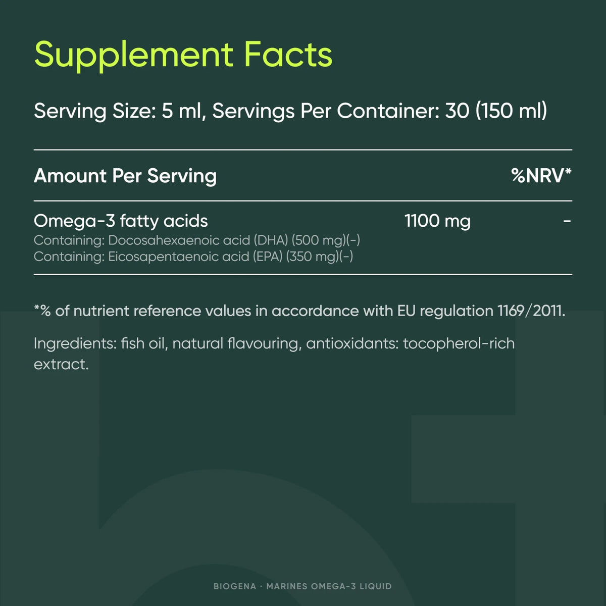 Marines Omega-3 liquid - BIOGENA - B. Health Shop