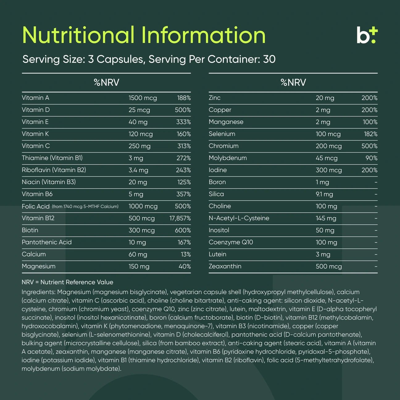 Methylated Multivitamin - The Ultimate Human - B. Health Shop