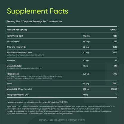 Neurosagena® B Complex Active - BIOGENA - B. Health Shop