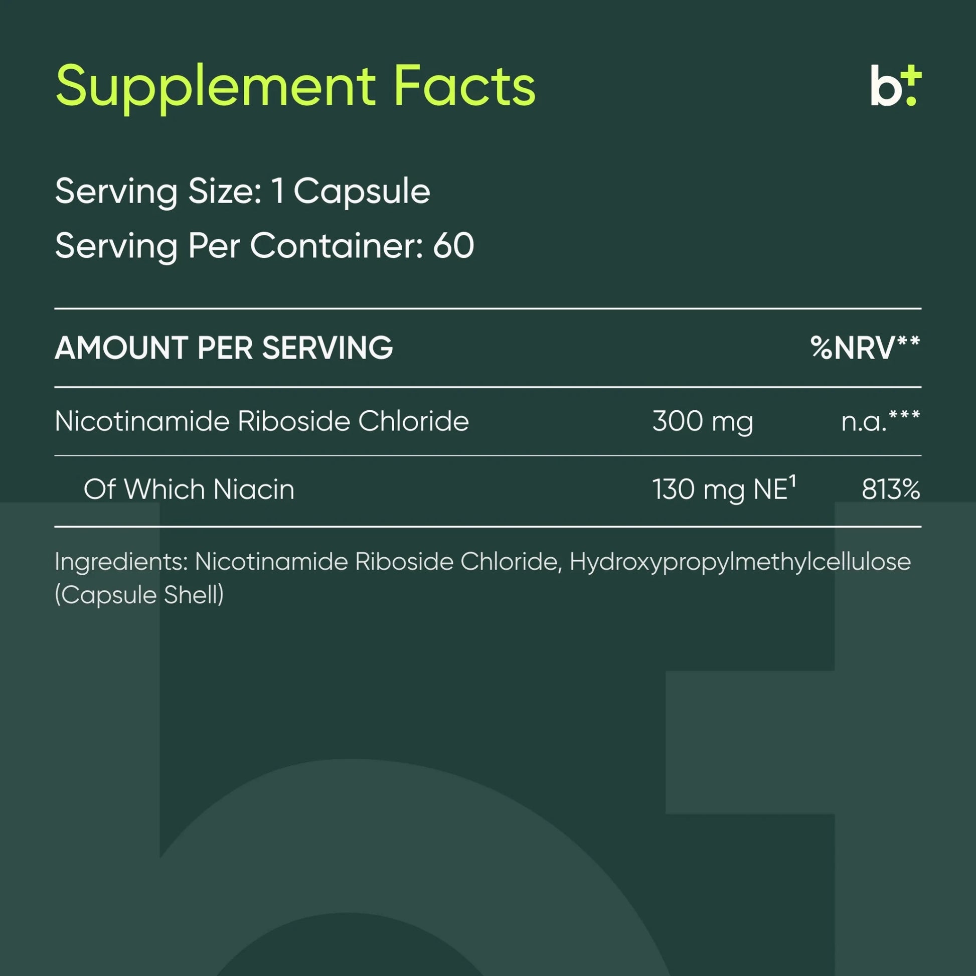 Nicotinamide Riboside capsules 300g - Moleqlar - B. Health Shop