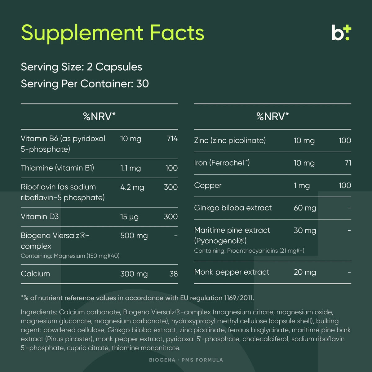 Nutrifem PMS Formula - BIOGENA - B. Health Shop