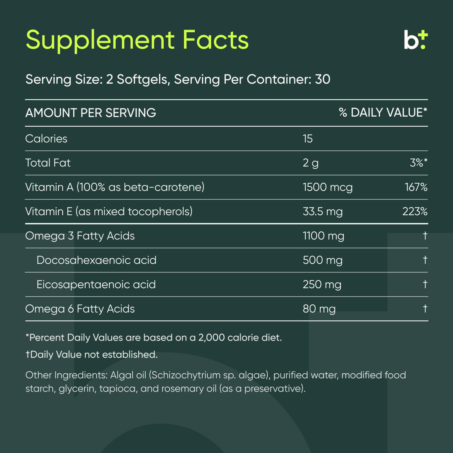 Omega 3 Algae A+E® - RnA ReSet - B. Health Shop