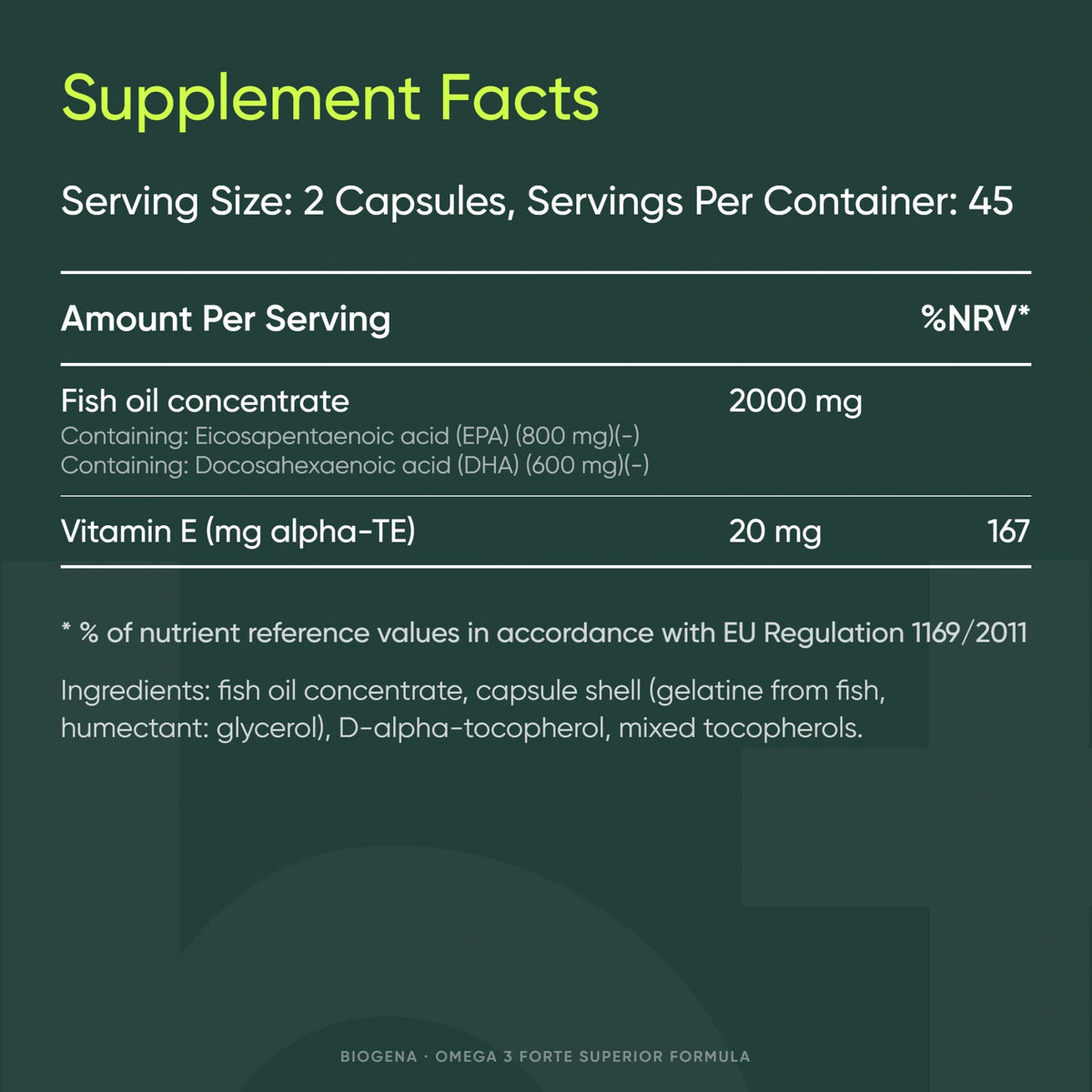 Omega 3 Forte Superior - BIOGENA - B. Health Shop